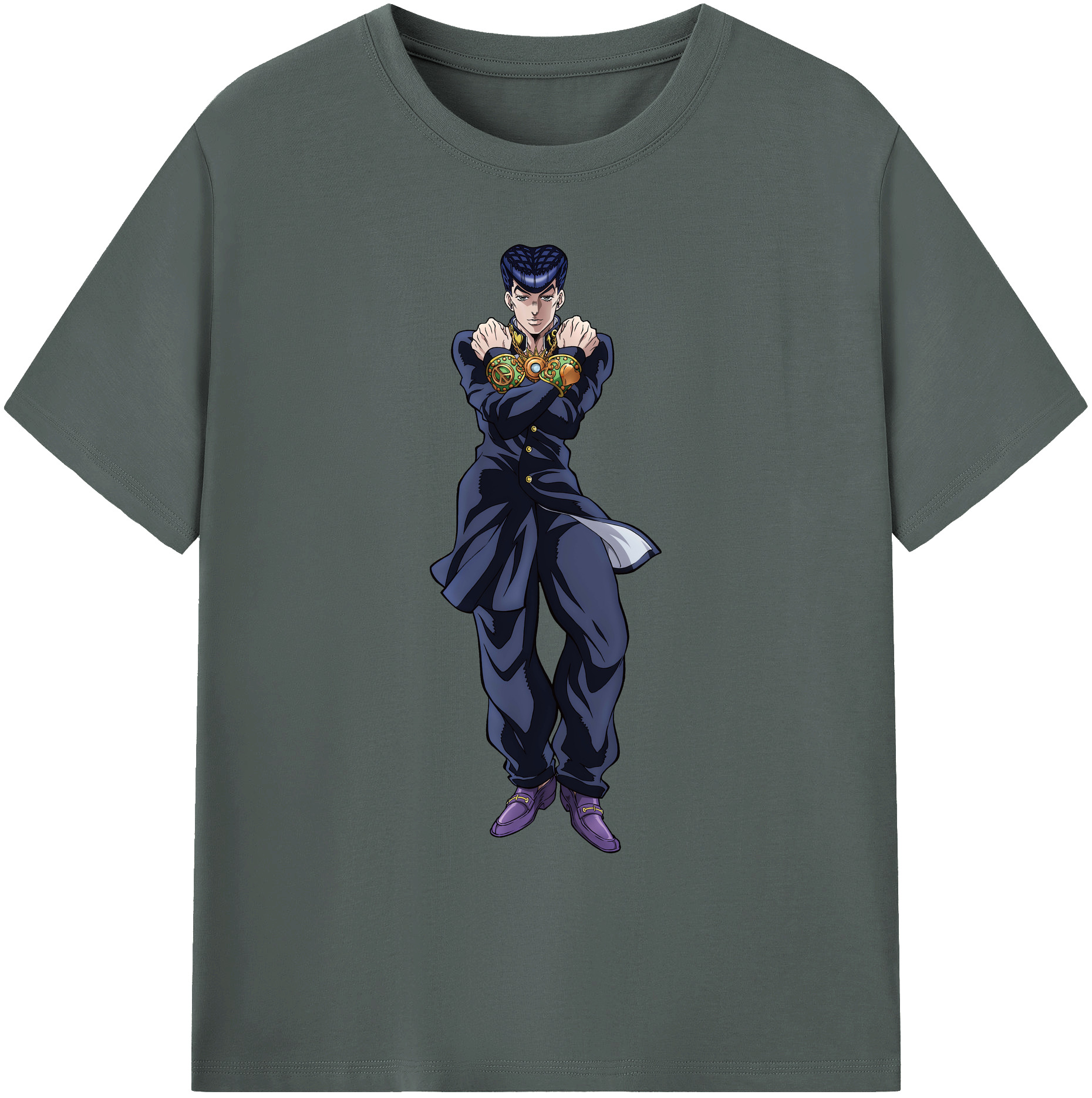 （画像用） ジョジョの奇妙な冒険 ひがしかた じょうすけ JoJo's Bizarre Adventure Higashikata Josuke 綿100％ メンズ半袖Tシャツ｜肌触りやわらか＆通気性